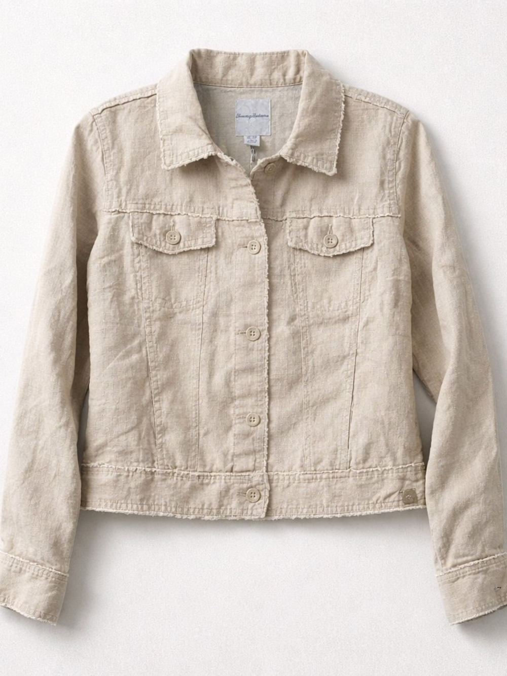 NWT Tommy Bahama Two Palms Raw Edge 100% Linen Jacket Natural XS